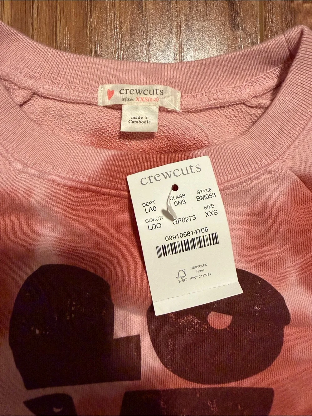 Crewcuts by J CREW | Tie-Dye Pink & Rust LOVE Sweatshirt | KIDS XXS